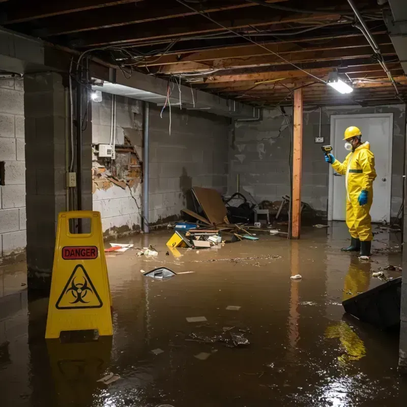 Flooded Basement Electrical Hazard in Aberdeen, IN Property