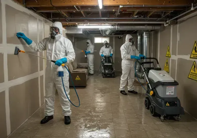 Basement Moisture Removal and Structural Drying process in Aberdeen, IN